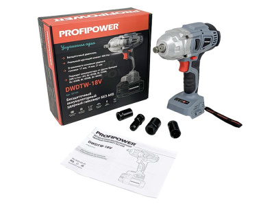 Аккумуляторный бесщеточный ударный гайковерт ProfiPower DWDTW-18V без АКБ