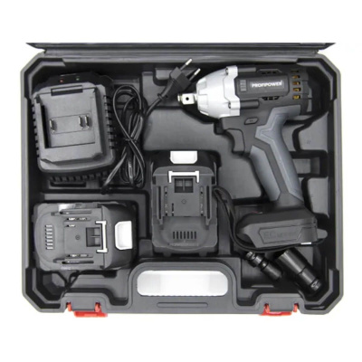 Аккумуляторный гайковерт бесщеточный импульсный ProfiPower MKDTW-18B (Li-ion-2шт, 4.0Ач, 330Нм, З/У, кейс)